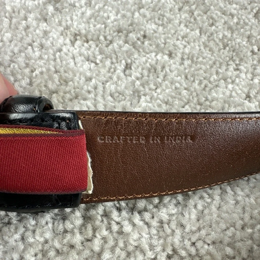 Cole‎ Haan Black Leather Belt Brass Buckle Men's Size 40 / 100